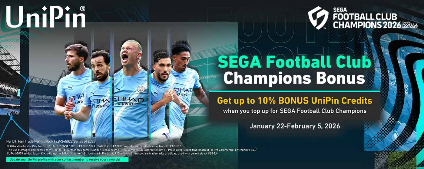 Score More Wins with UniPin’s SEGA Football Club Champions Bonus! (PH)